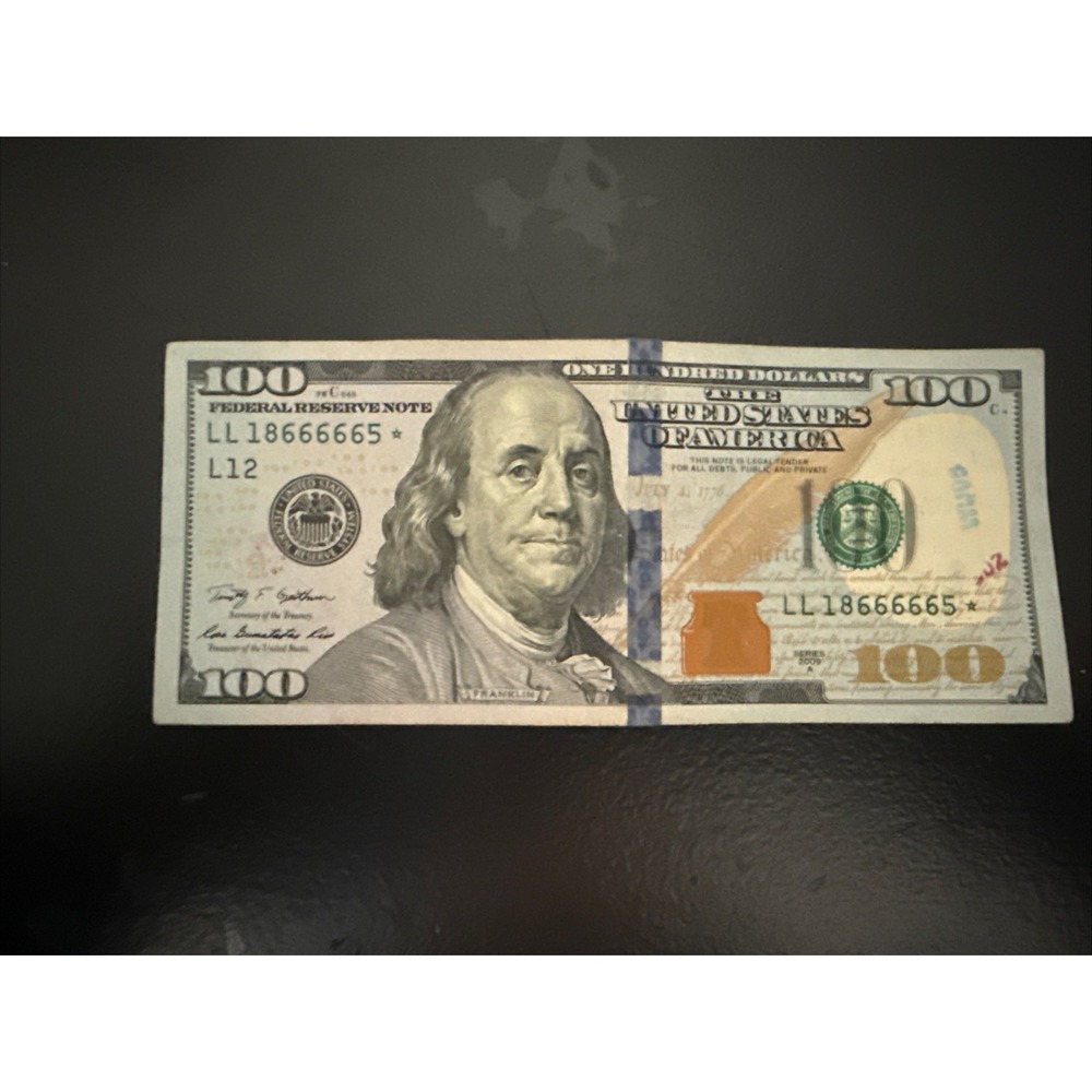 $100 STAR NOTE 18666665⭐ FIVE 6's IN A ROW – FANCY SERIAL – RARE!